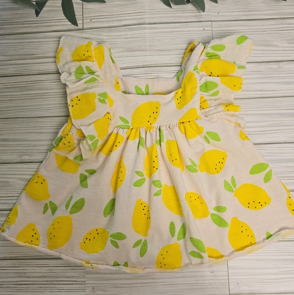 Zara Toddler Girl Lemon Ruffle Top Size 18-24 Months - Picture 2 of 5